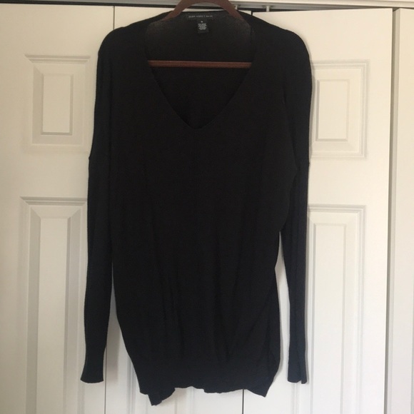 Joan Vass Sweaters - Oversized V-Neck Sweater